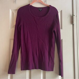 George XXL 20 Purple Long Sleeve Ribbed Sweater